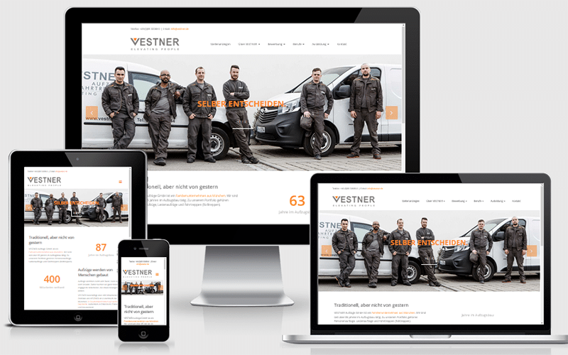 Karrierewebseite für VESTNER Aufzüge GmbH