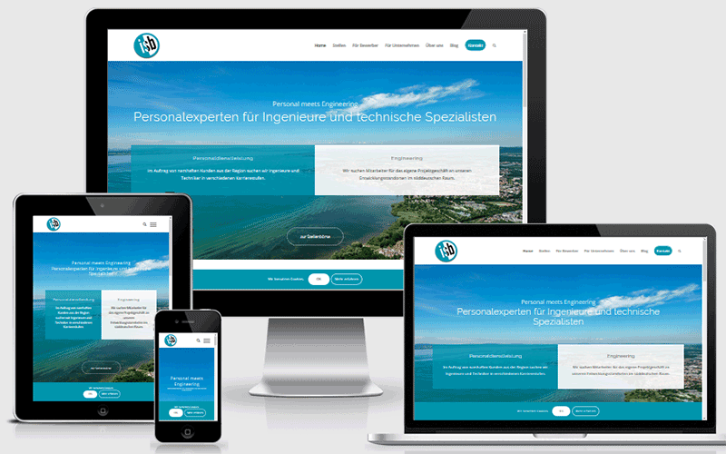 Webseite für die isb GmbH Friedrichshafen